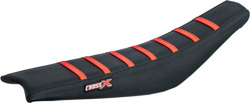CROSS X SEAT COVER, BLACK-BLACK-RED(STRIPES) M8173BBR