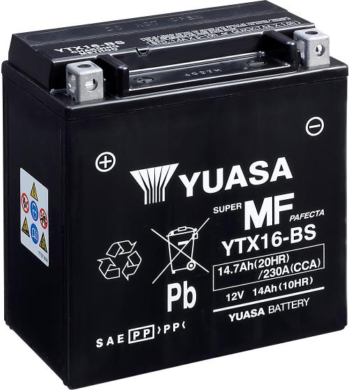 YUASA YTX16-BS YUASA BATTERY & ACID PACK