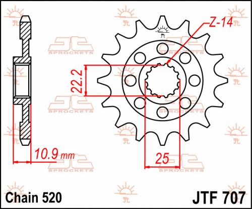 JT SPROCKETS 707-15 FRONT SPROCKET