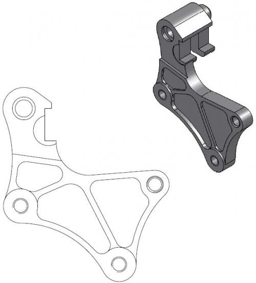 MOTO MASTER 211016, CALIPER ADAPTER BRACKET
