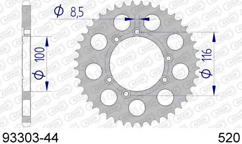 AFAM REAR ALU 44T, 520 AF59330344