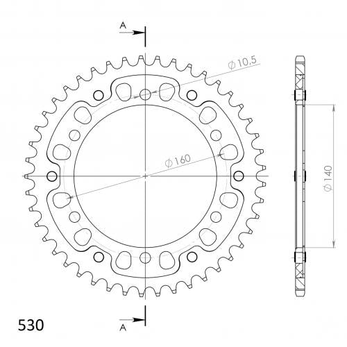 SUPERSPROX SUPERSPROX REAR STEALTH 45T, BLACK, 530 SU650245B