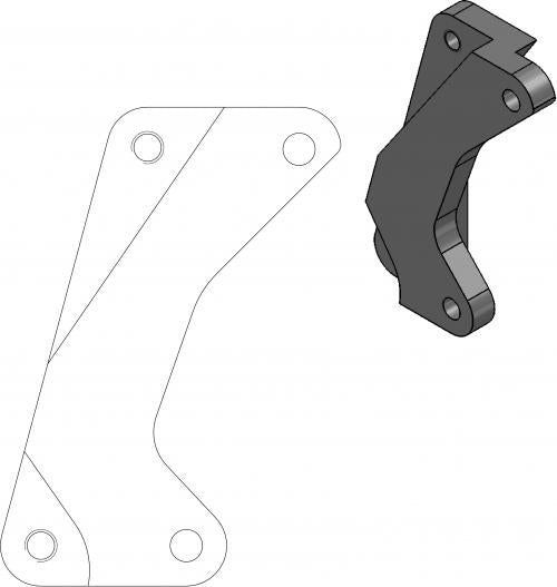 MOTO MASTER 211033, CALIPER ADAPTER BRACKET