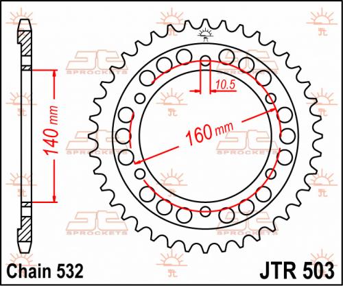 JT SPROCKETS 503-45 REAR SPROCKET