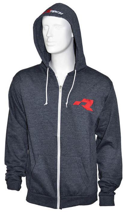 RTECH RTECH COT.HOODIE W.ZIP-SIZE S HEATHER BLACK