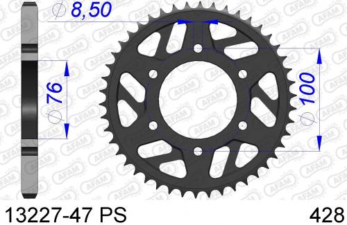 AFAM REAR ALU 47T PS, 428