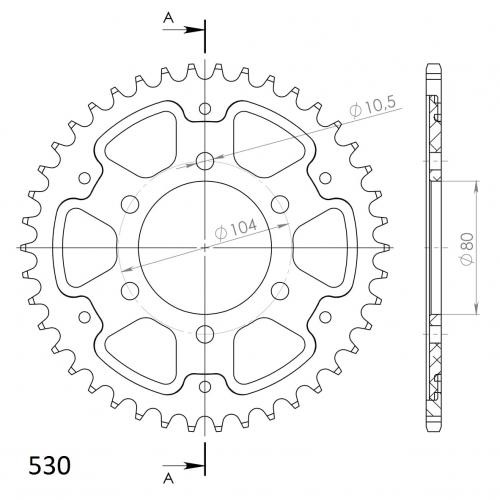 SUPERSPROX SUPERSPROX REAR STEALTH 41T, GOLD, 530 SU648841G