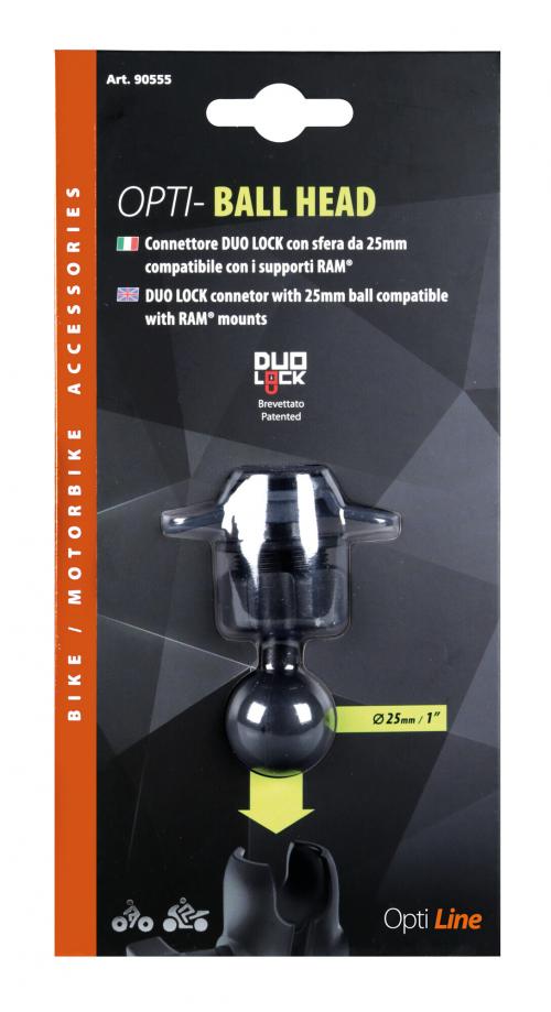 OPTILINE TITAN BALL HEAD, DUOLOCK CONNECTOR W/25MM
