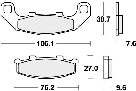 SBS 615HF BRAKE PADS ORGANIC