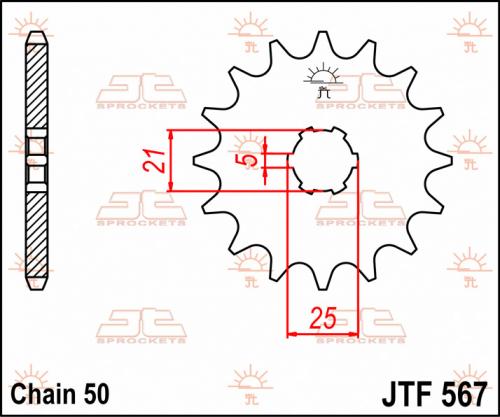 JT SPROCKETS 567-16 FRONT SPROCKET