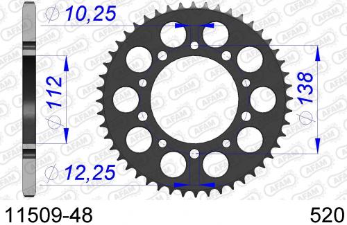 AFAM REAR ALU 48T, 520 AF51150948