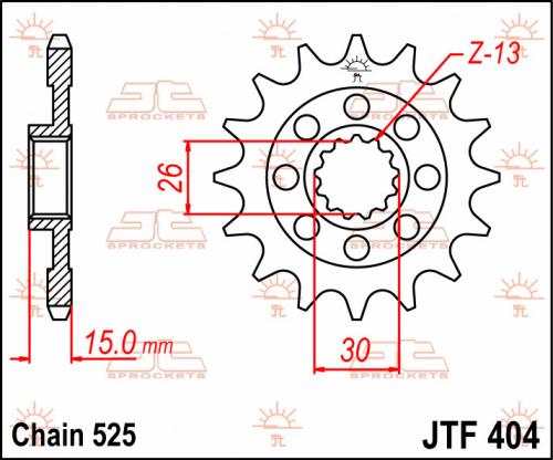 JT SPROCKETS FRONT STEEL 17T, 525 JTF040417