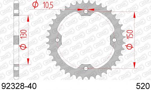 AFAM REAR STEEL 40T, 520 AF29232840