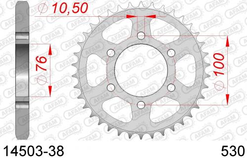 AFAM REAR STEEL 38T, 530 AF21450338