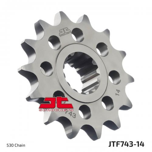 JT SPROCKETS FRONT STEEL 14T, 530 JTF074314