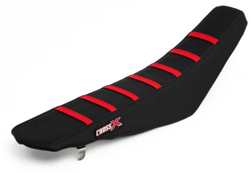 CROSS X SEAT COVER STRIPES BLACK BLACK RED