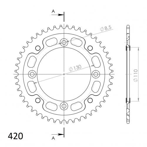 SUPERSPROX SUPERSPROX REAR STEALTH 48T, GOLD, 420 SU620948G