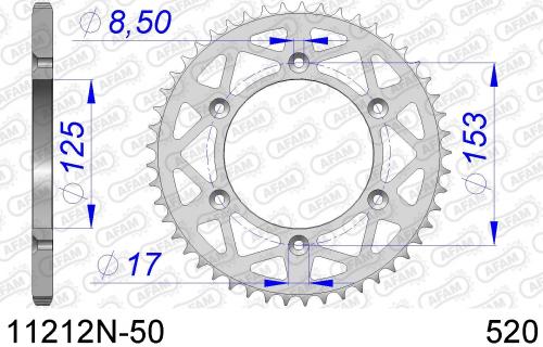 AFAM REAR ALU 50T, 520 AF511212N50