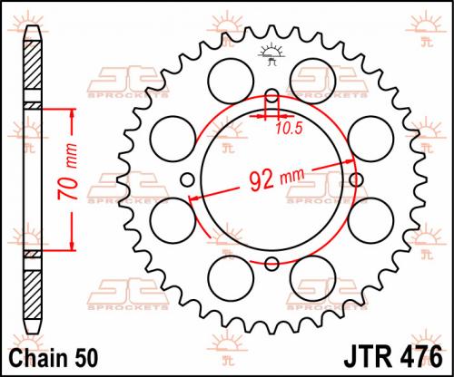 JT SPROCKETS REAR STEEL 33T, 530 JTR047633