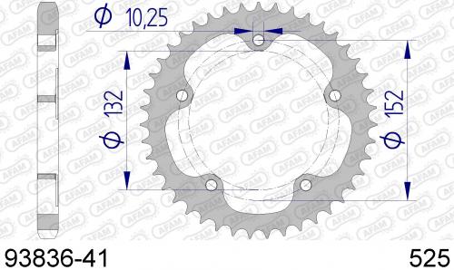 AFAM REAR ALU 41T, 525 AF59383641