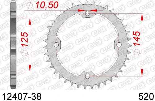 AFAM REAR STEEL 38T, 520 AF21240738