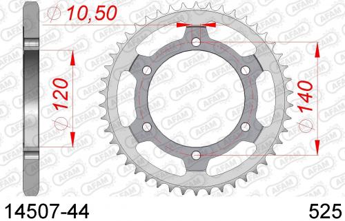 AFAM REAR STEEL 44T, 525 AF21450744