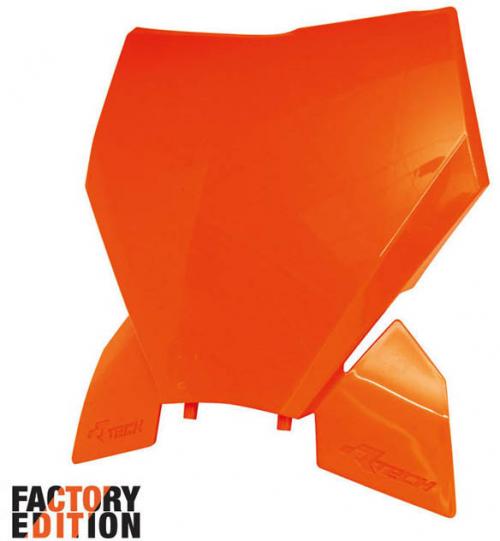 RTECH FACTORY FRONT NUMBER PLATE NEON ORANGE