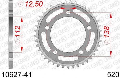 AFAM REAR STEEL 41T, 520 AF21062741