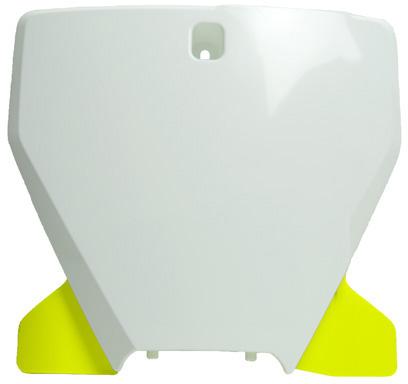 RTECH FRONT NUMBER PLATE WHITE / HSQ LEMON YELLOW