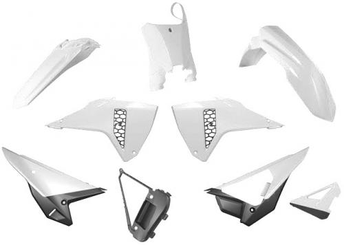 RTECH PLASTIC KIT HONDA WH/BLK WO FORK PROTECT