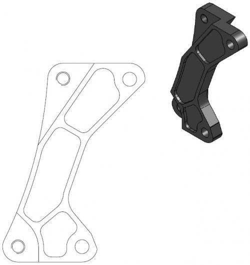 MOTO MASTER 211014, CALIPER ADAPTER BRACKET