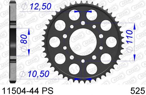 AFAM REAR ALU 44T PS, 525