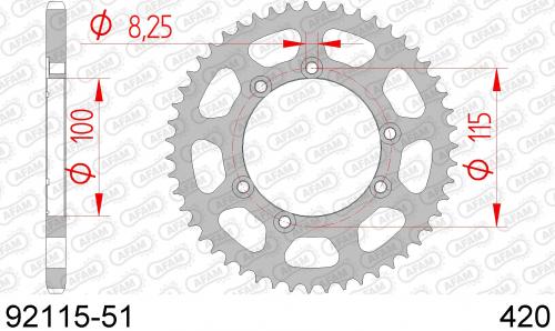 AFAM REAR STEEL 51T, 420 AF29211551
