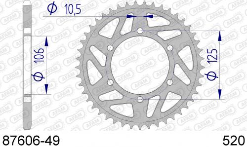 AFAM REAR ALU 49T, 520 AF58760649