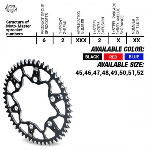 MOTO MASTER REAR ALU 47T, BLACK, 520 37620122247