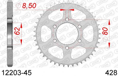 AFAM REAR STEEL 45T, 428 AF21220345