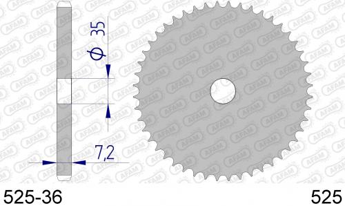 AFAM REAR ALU, BLANK, 525 AF352536