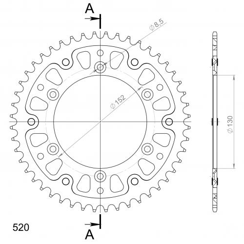 SUPERSPROX SUPERSPROX REAR STEALTH 48T, GOLD, 520 SU624448G