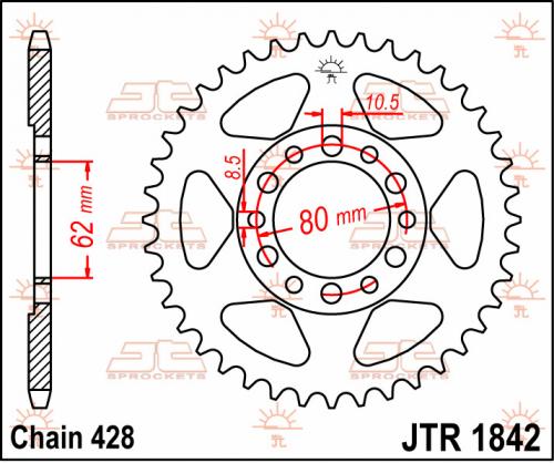 JT SPROCKETS REAR STEEL 37T, 428 JTR184237