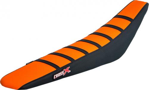 CROSS X SEAT COVER, ORANGE/BLACK/BLACK (STRIPES) M5143OBB