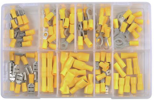 LASER TOOLS ASSORTED YELLOW TERMINALS BOX 110PC