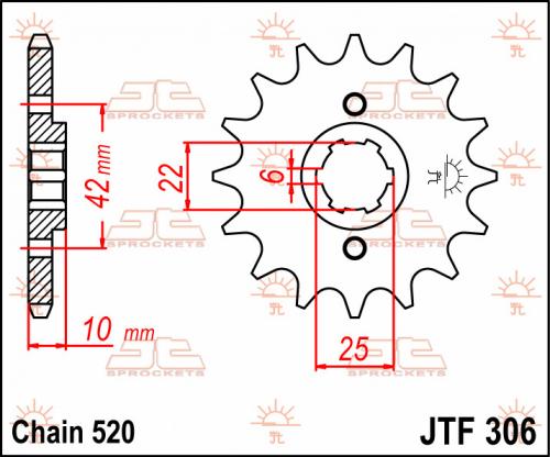 JT SPROCKETS 306-15 FRONT SPROCKET