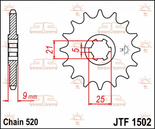 JT SPROCKETS FRONT STEEL 13T, 520 JTF150213