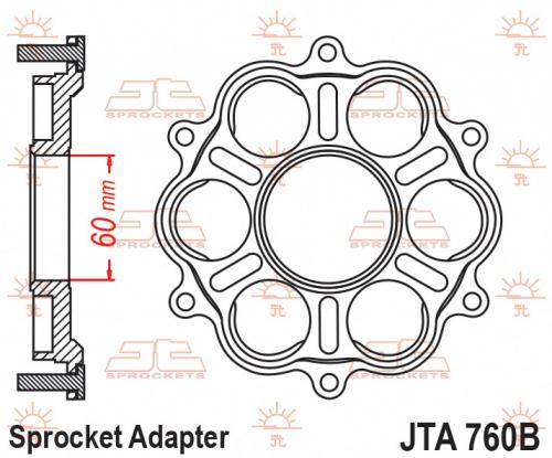 JT SPROCKETS SPROCKET CARRIER, REAR ALU JTS0760B