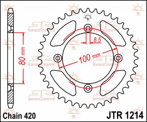 JT SPROCKETS REAR STEEL 36T, 420 JTR121436