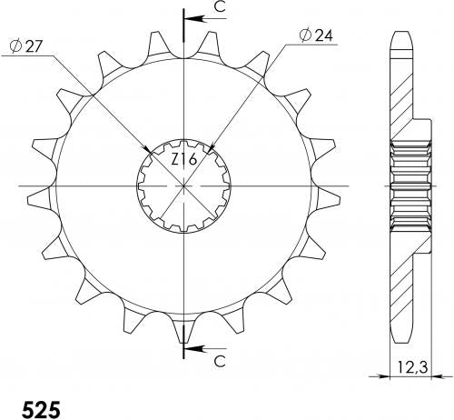 SUPERSPROX FRONT 17T, 525