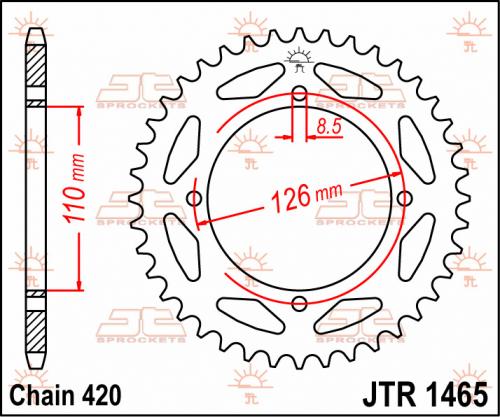 JT SPROCKETS REAR STEEL 47T, 420 JTR146547
