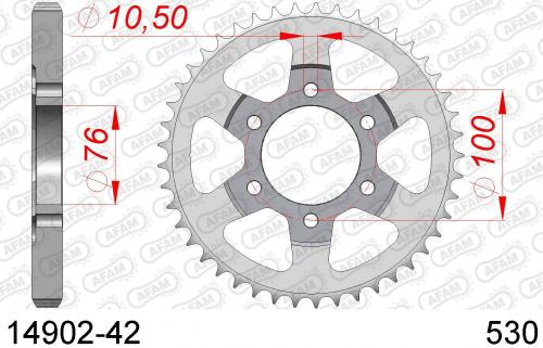 AFAM REAR STEEL 42T, 530 AF21490242