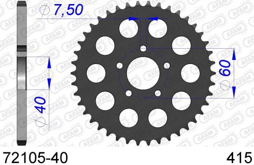 AFAM REAR ALU 40T, 415 AF57210540