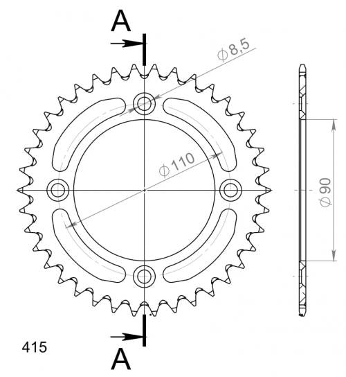 SUPERSPROX SUPERSPROX REAR ALU 39T, ORANGE, 415 SU245239O